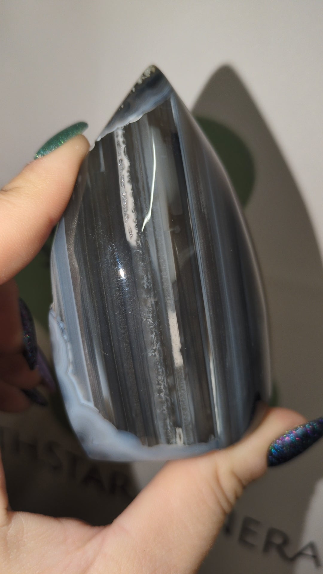 Blue banded agate freeform.