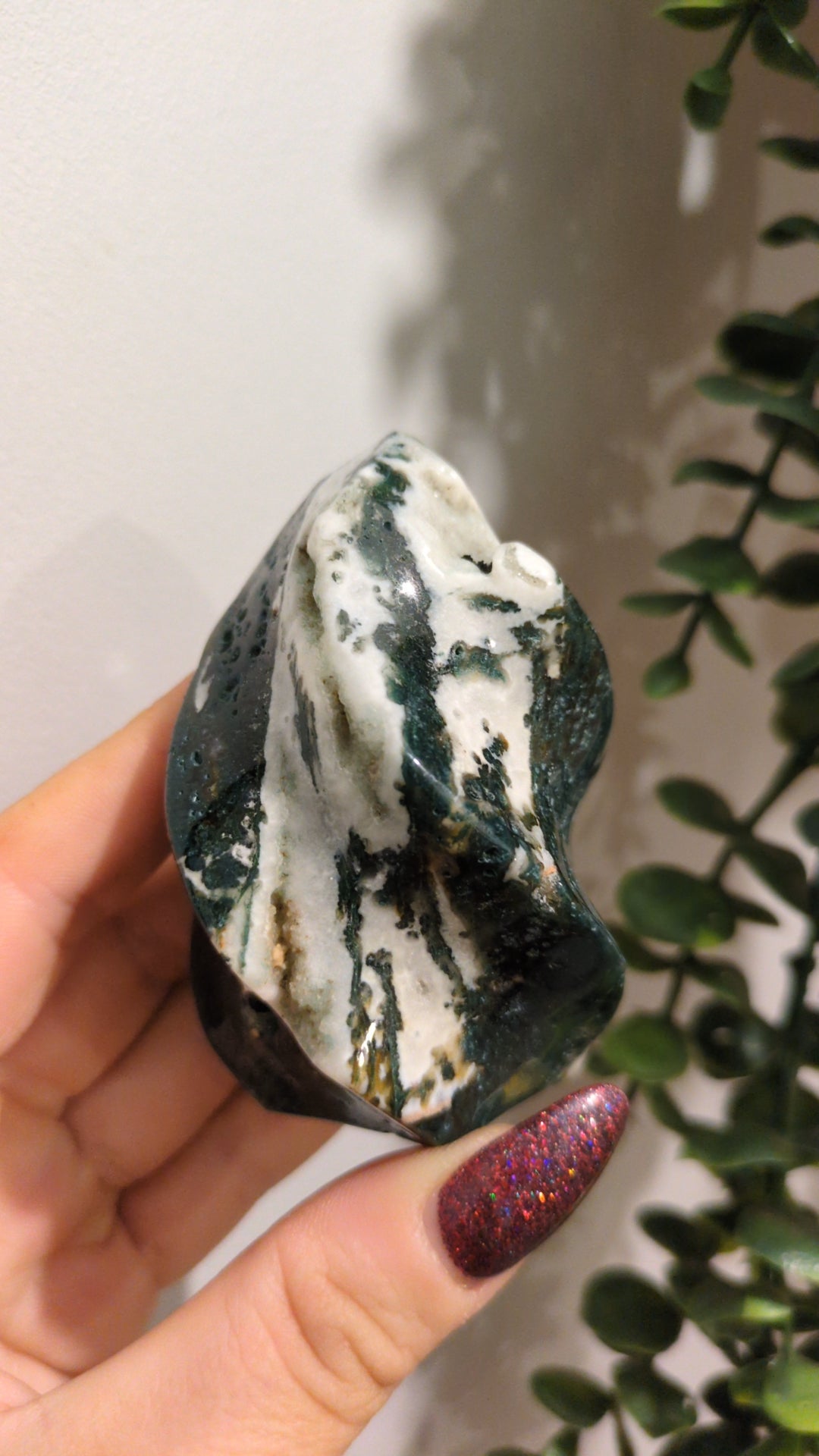 Moss agate flame