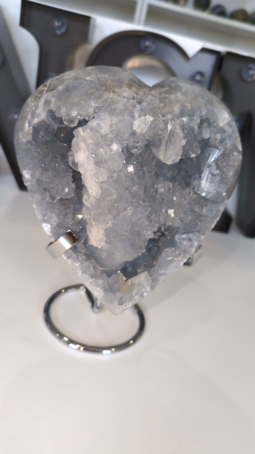 Large raw blue celestite heart 🩵