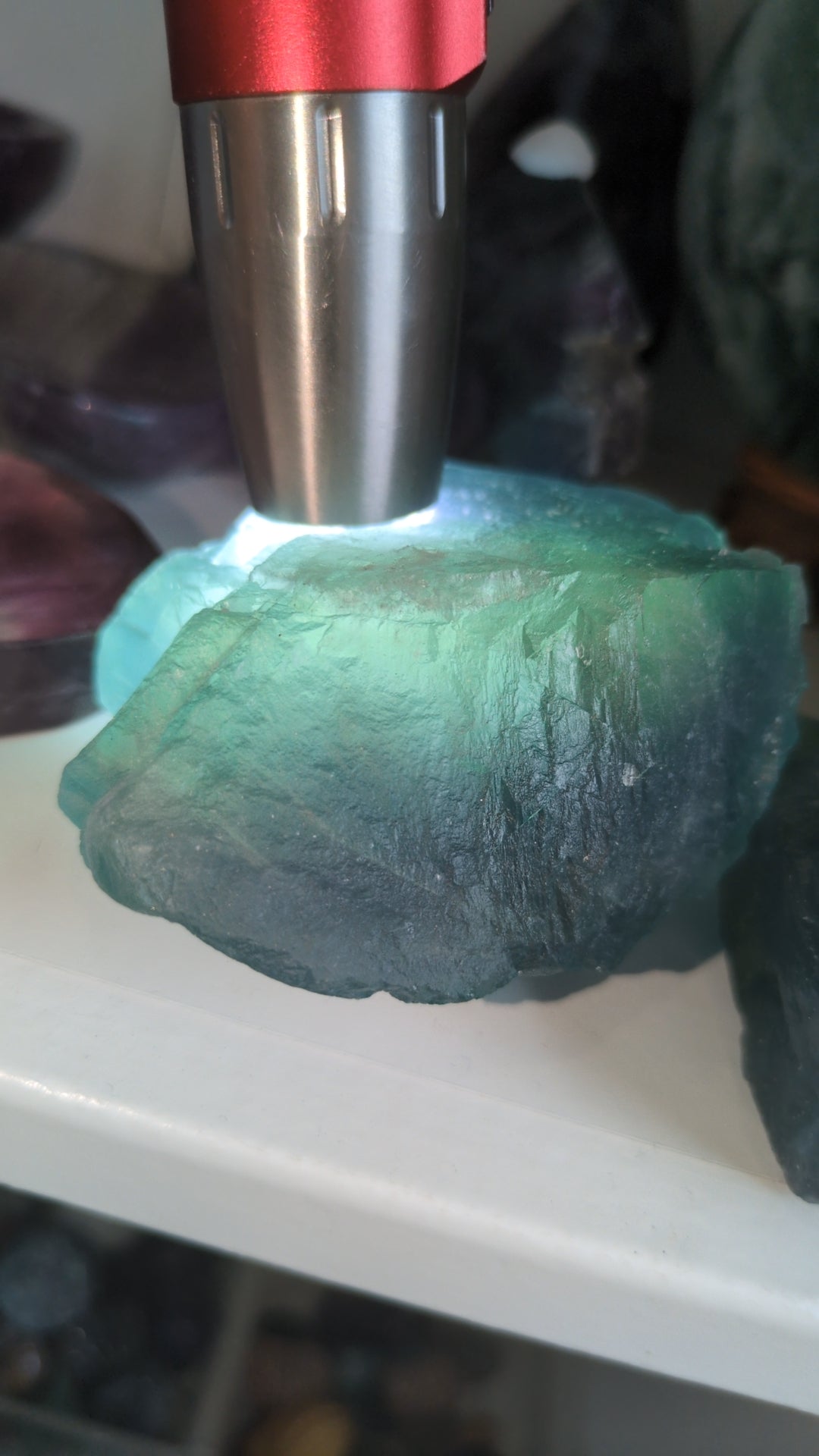 Raw blue and green flourite chunks ✨