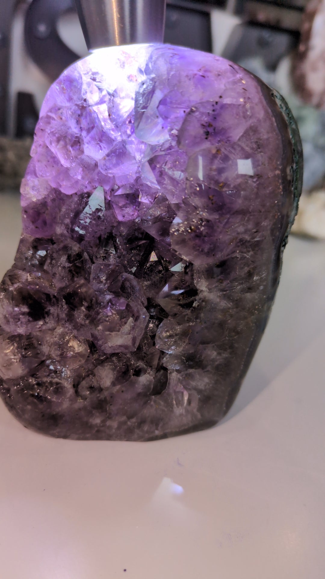 Amethyst & green jasper cut base ✨