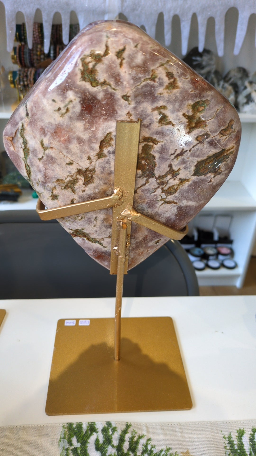 XXL Pink amethyst on stand A ✨