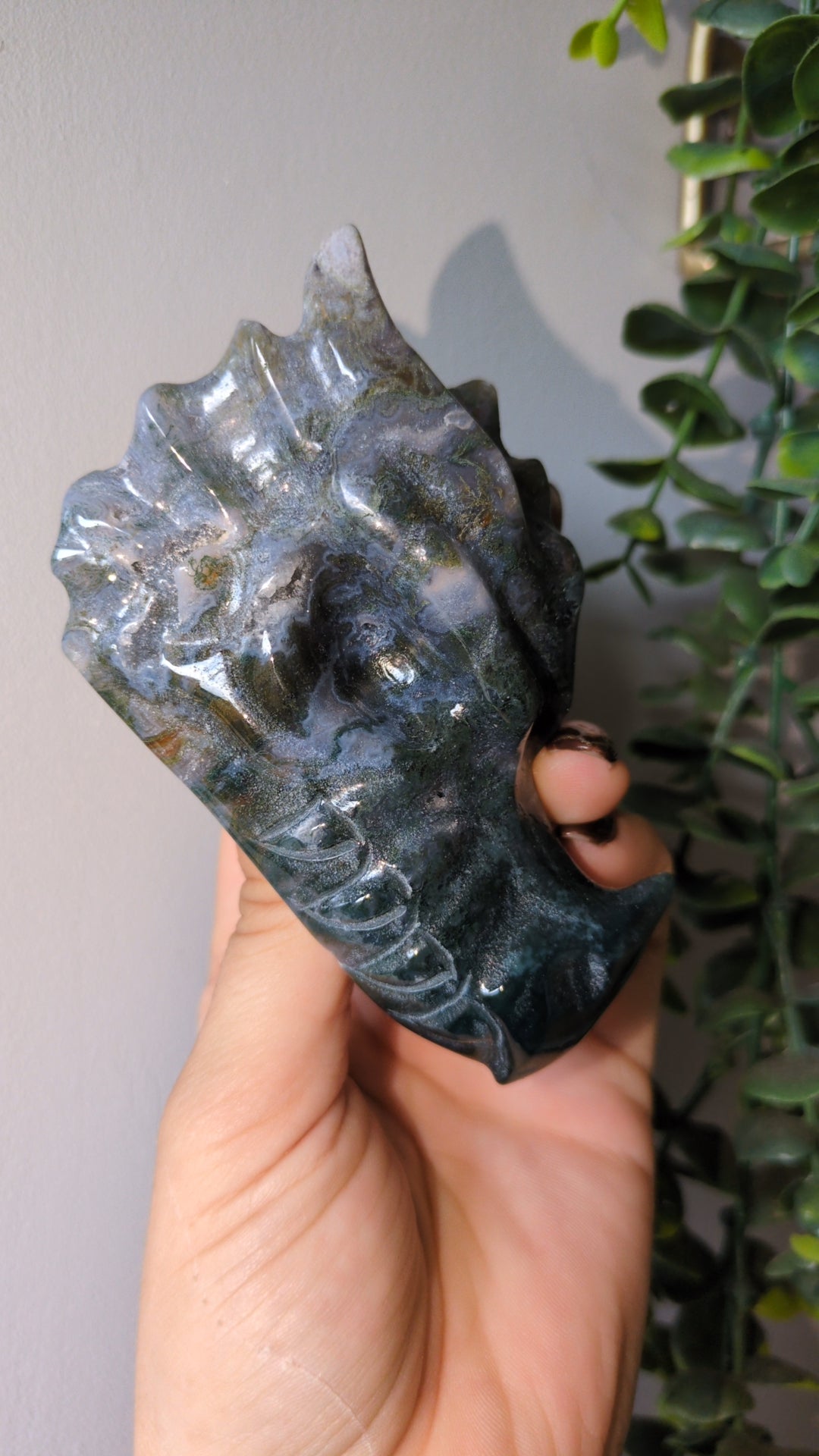 Moss agate dragon head ✨B ✨