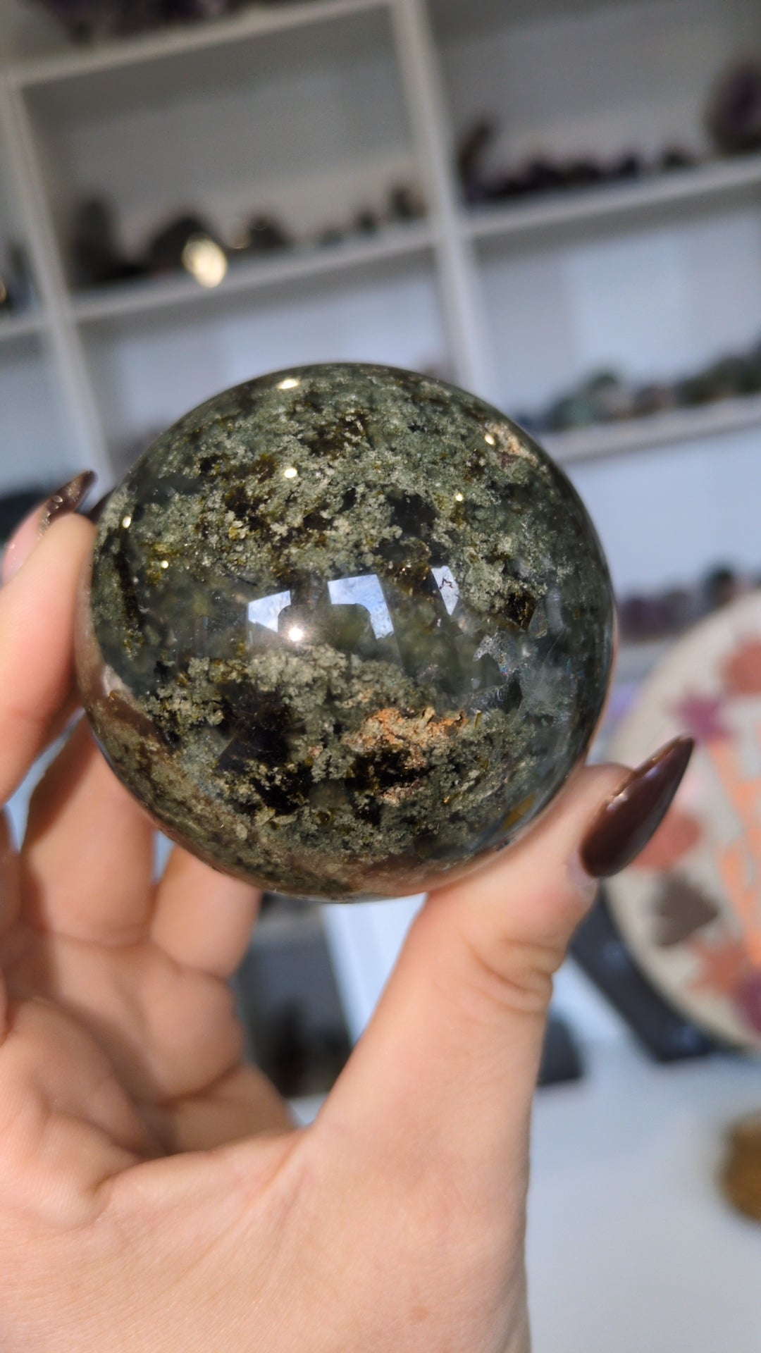 Prehnite & moss Sphere ✨