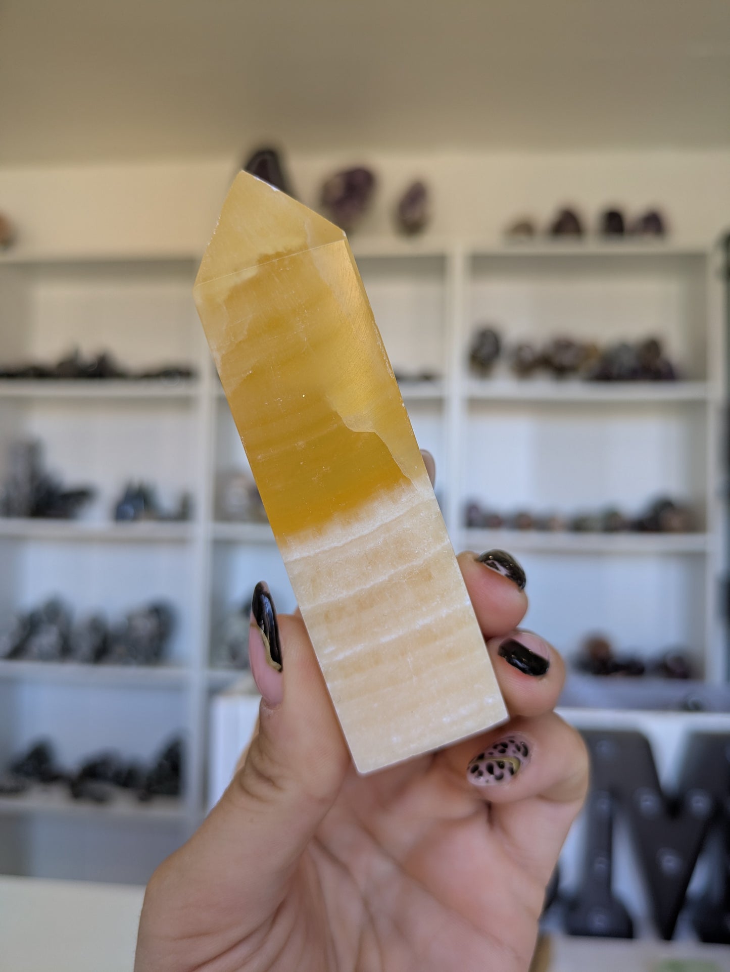 Orange banded calcite tower ✨