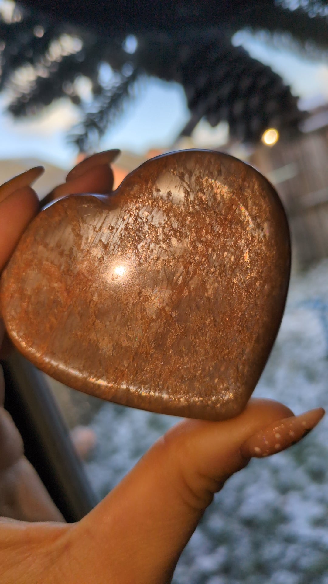 Peach moonstone heart ✨B