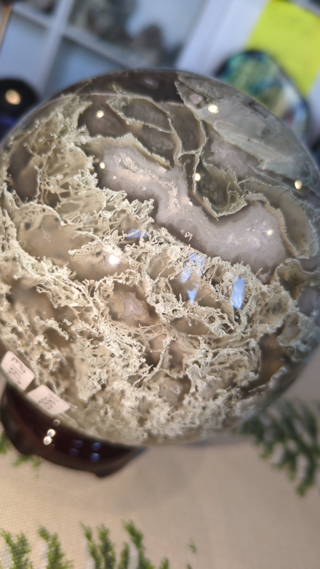 Moss agate sphere XL ✨