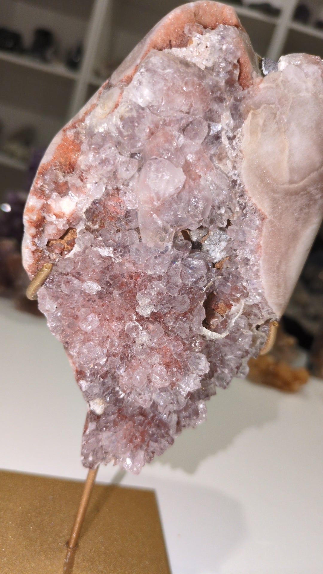 Raw pink amythest FF on stand✨A