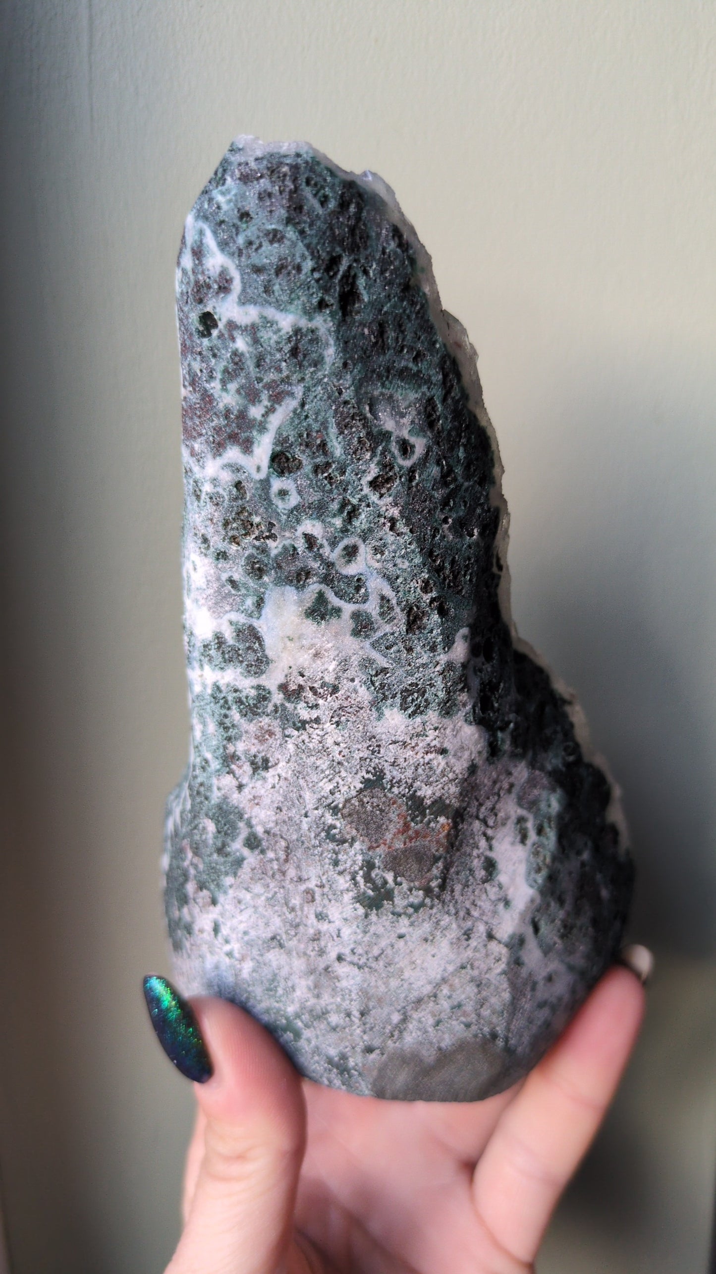 Apophyllite on Green Chalcedony ✨ H