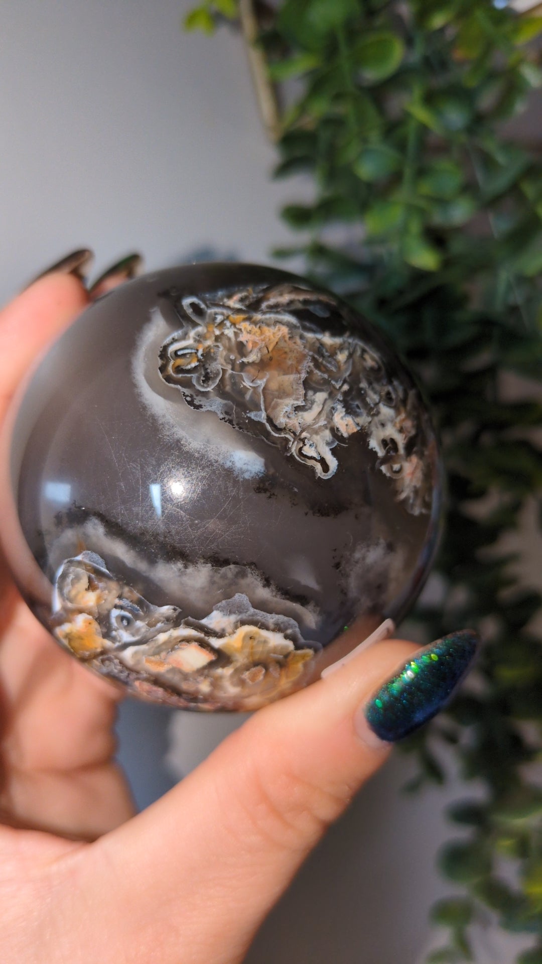 Volcano agate sphere ✨