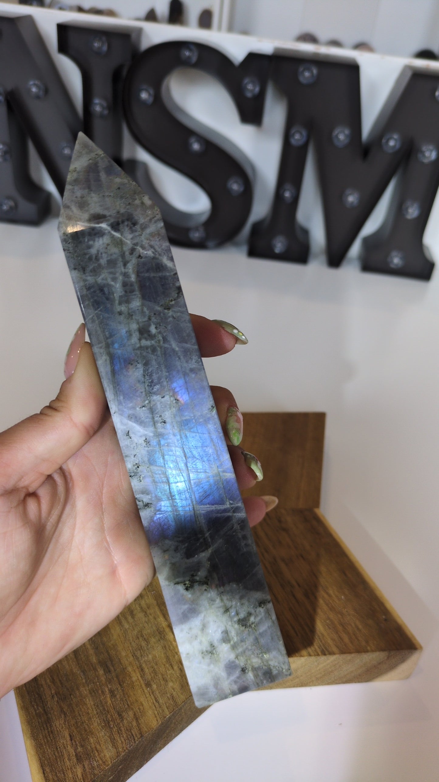Blue and purple labradorite tower ✨