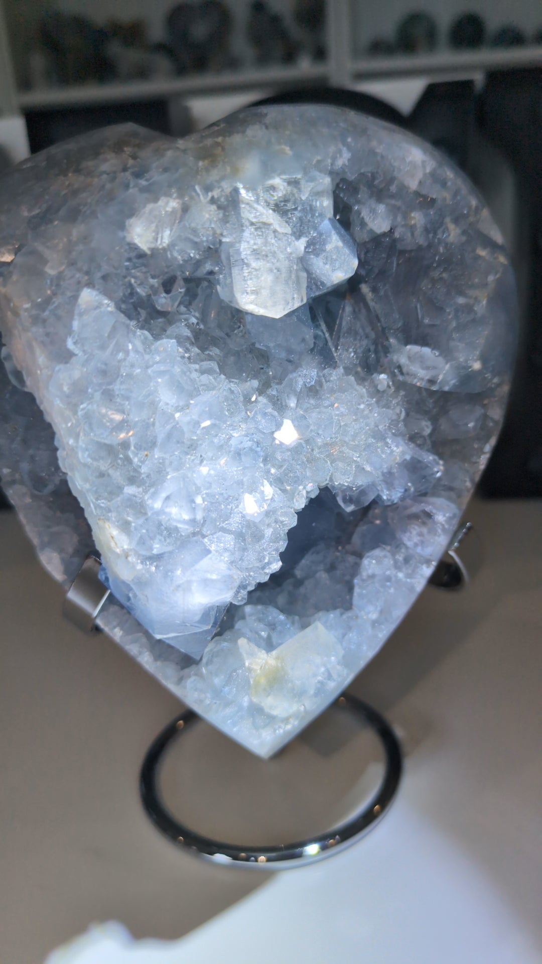 Large raw blue celestite heart 🩵