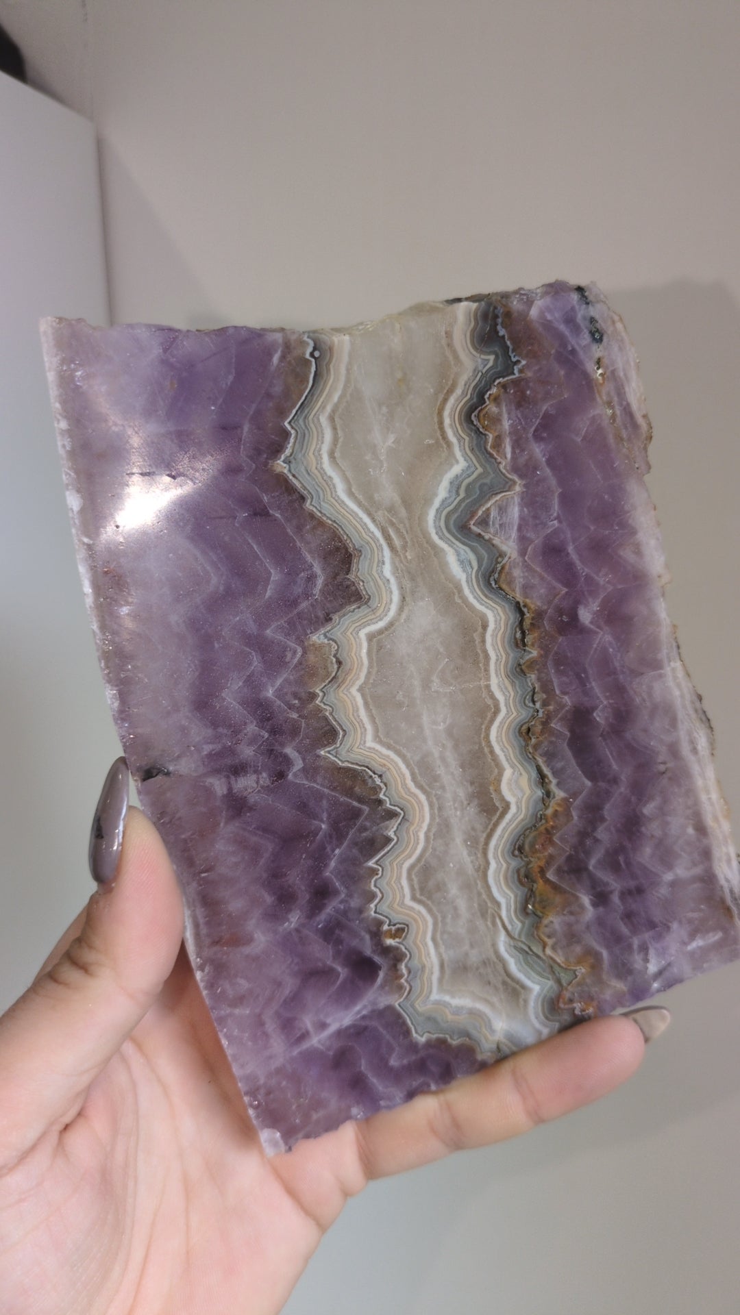 Amethyst and crazy lace agate slab ✨