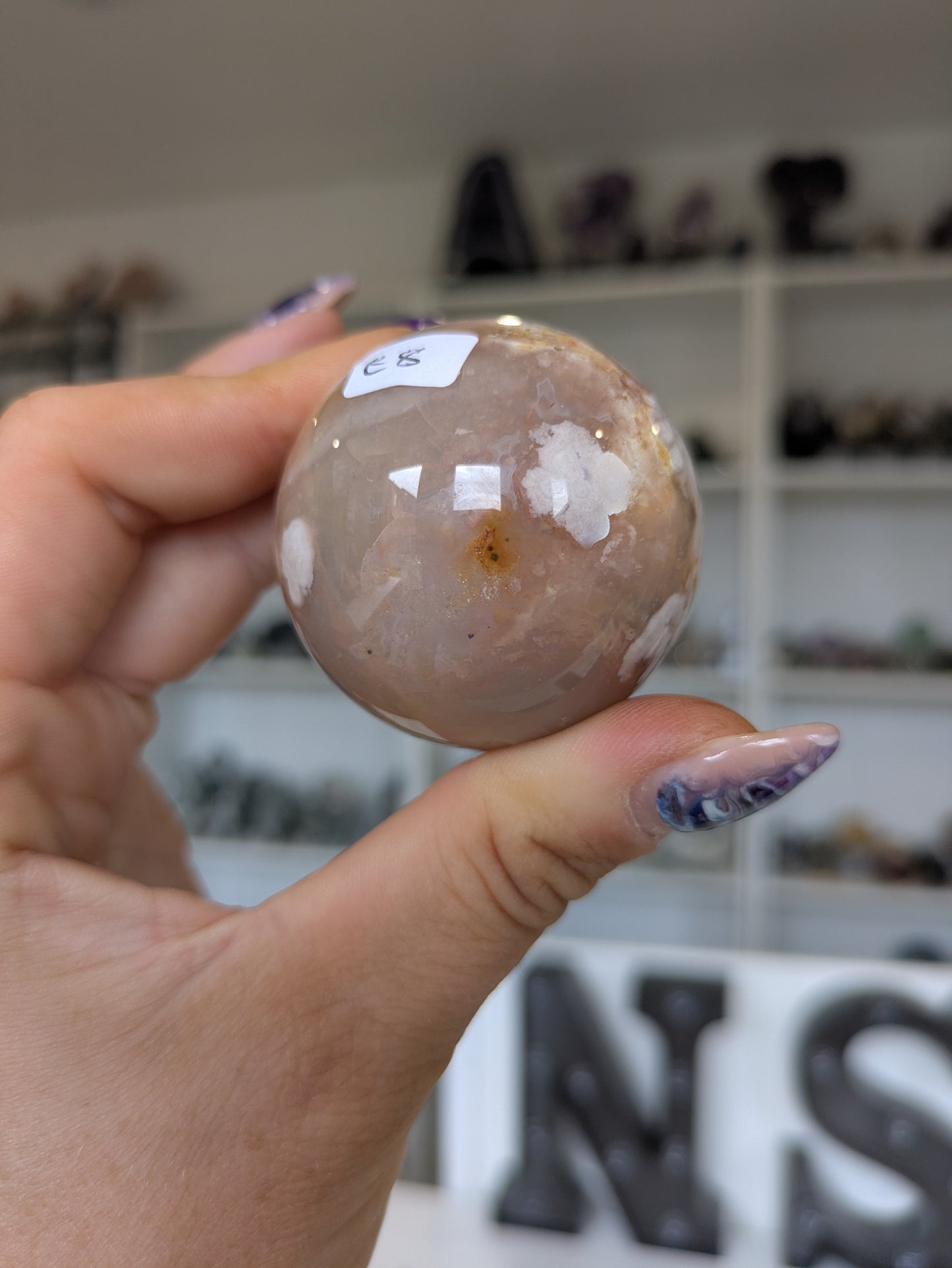 Flower agate sphere ✨