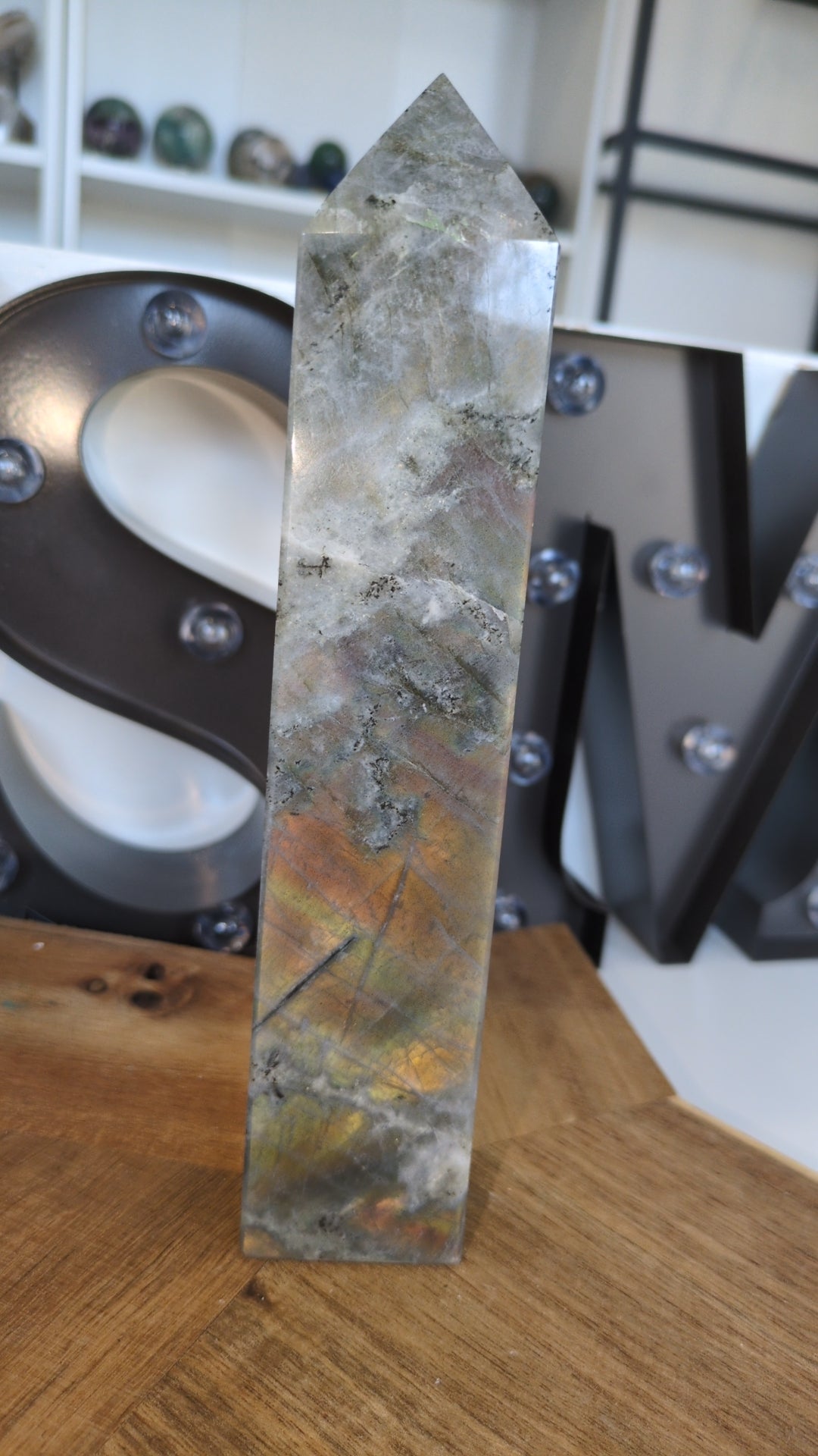 Sunset flash labradorite tower