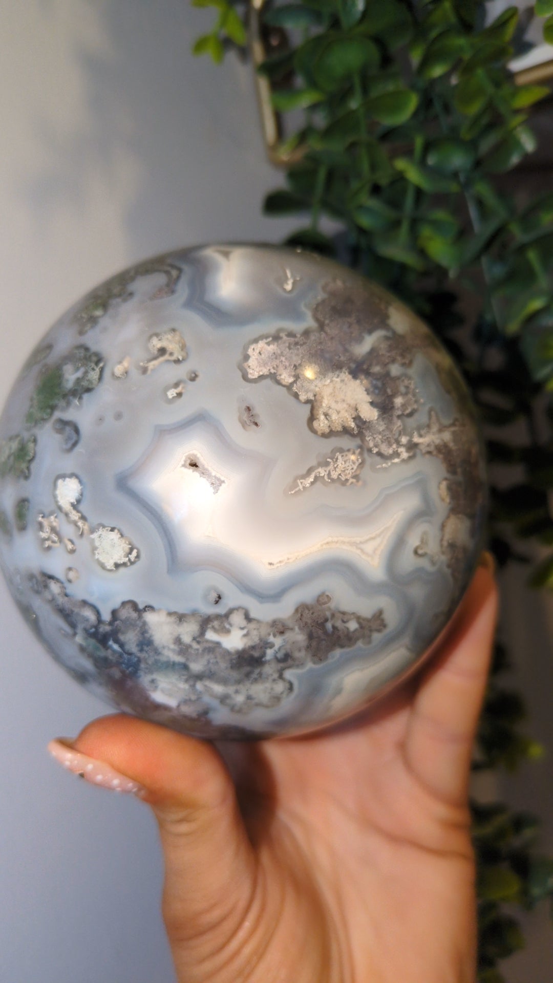 XL purple moss agate sphere ✨