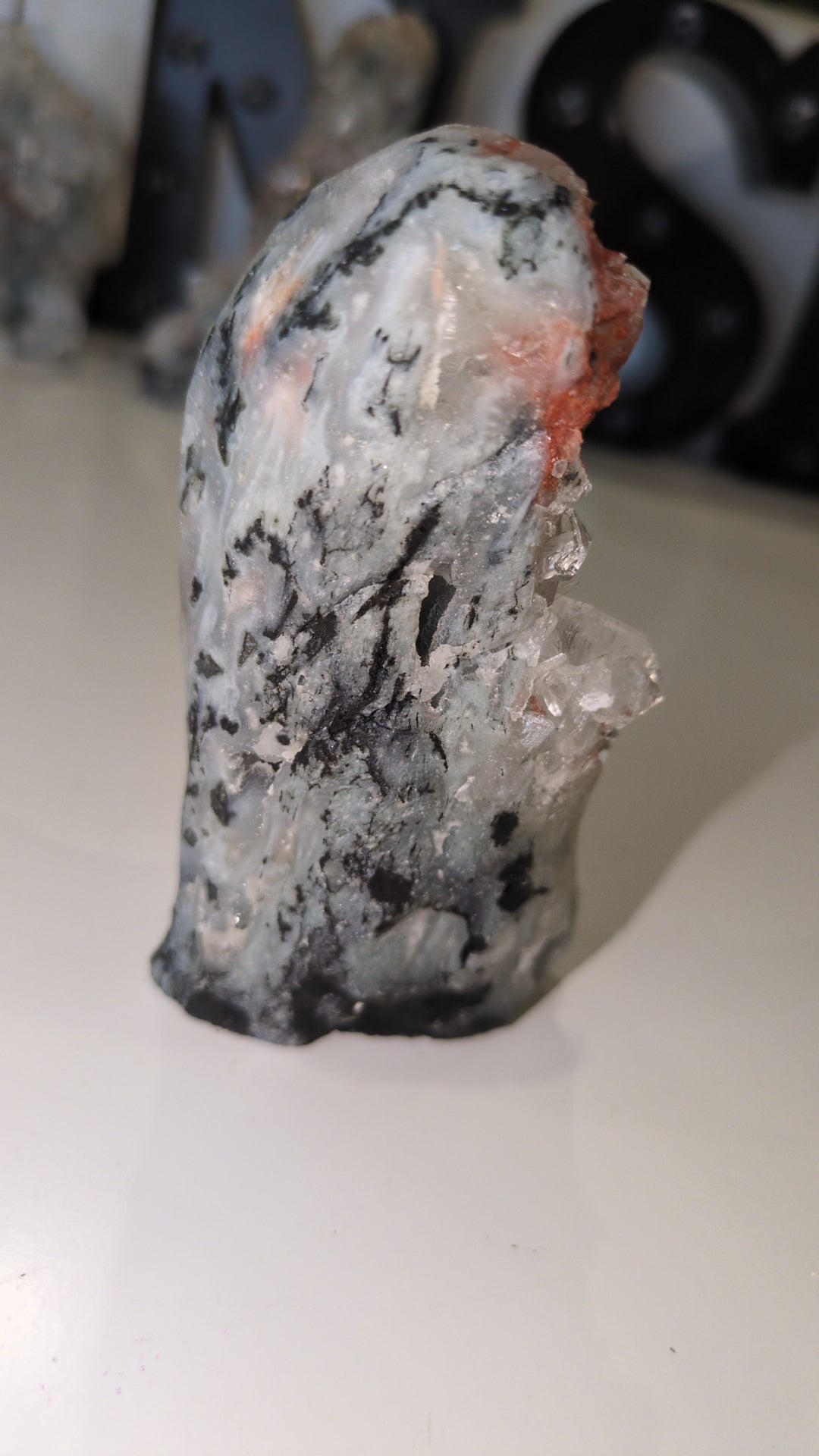 Diamond Apophyllite with hematite ✨ C