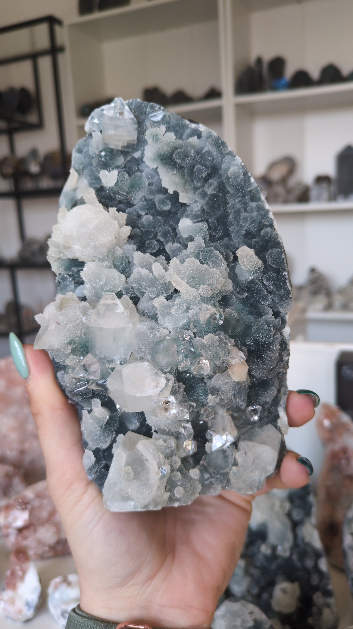 Apophyllite on Blue Chalcedony ✨ L