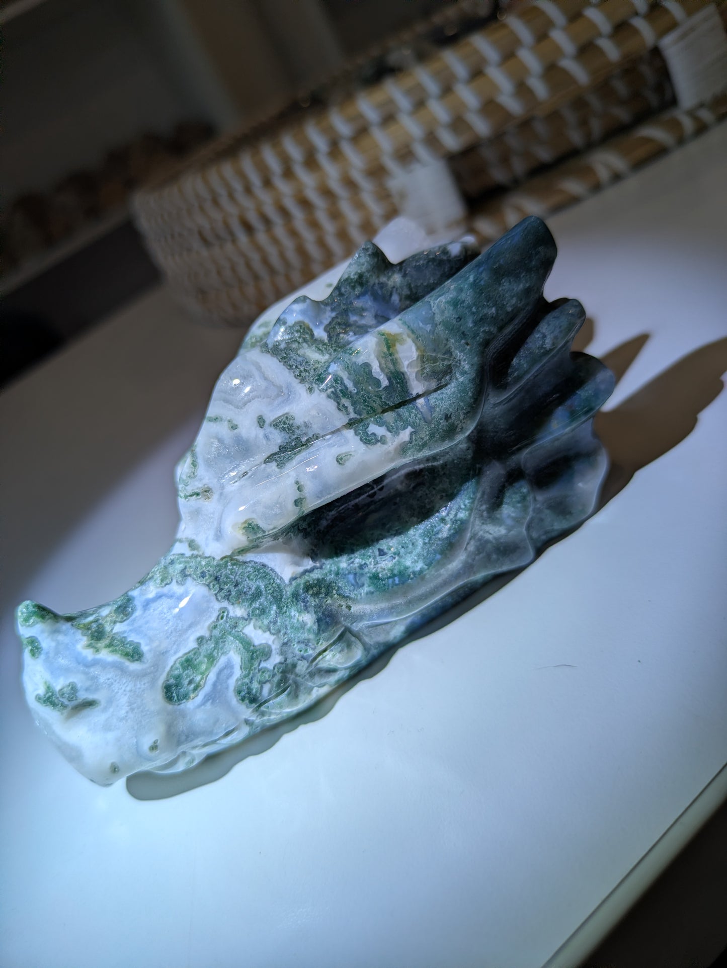 Moss agate dragon head ✨