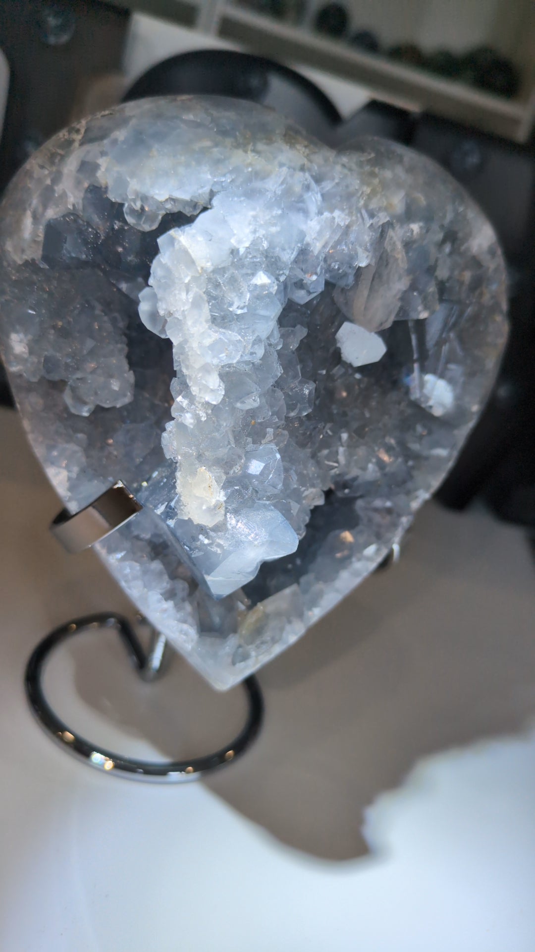 Large raw blue celestite heart 🩵