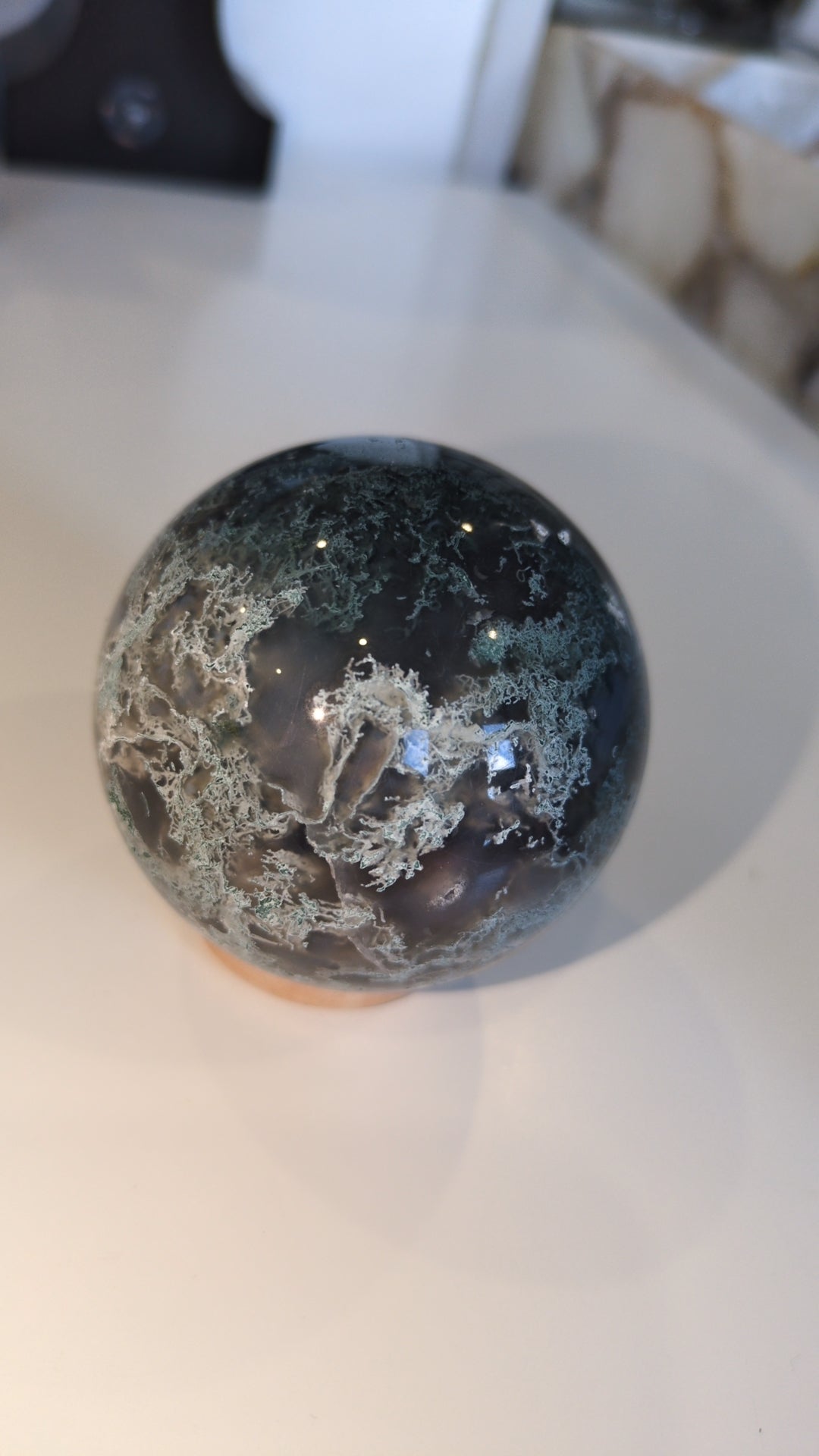 New moss agate sphere ✨