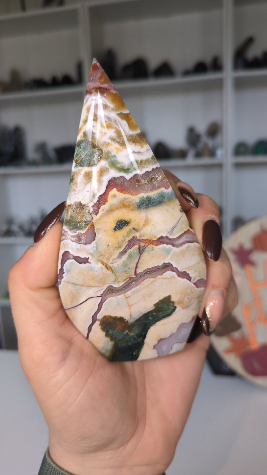 Agate/jasper teardrop F✨