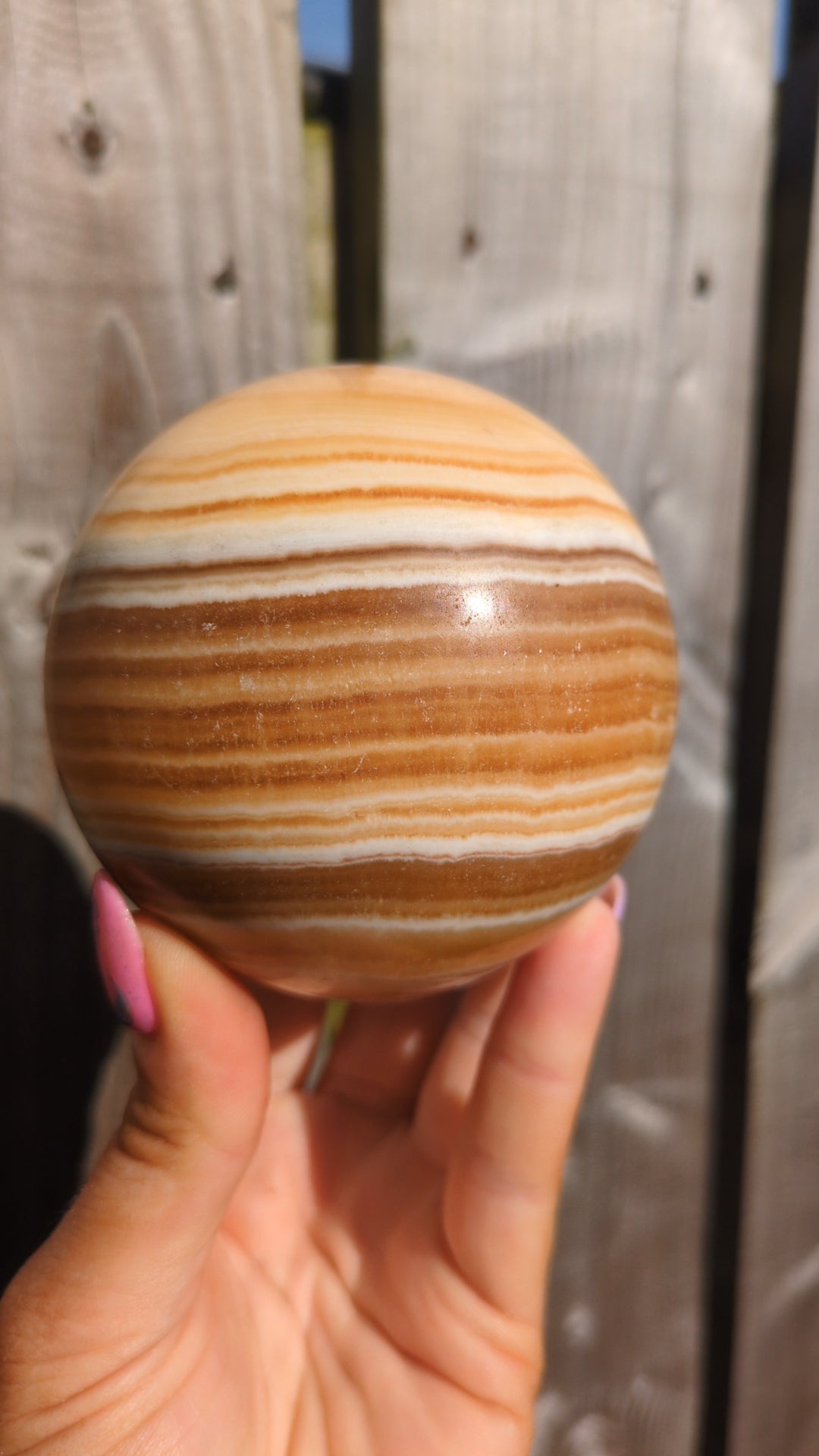 Orange calcite Sphere