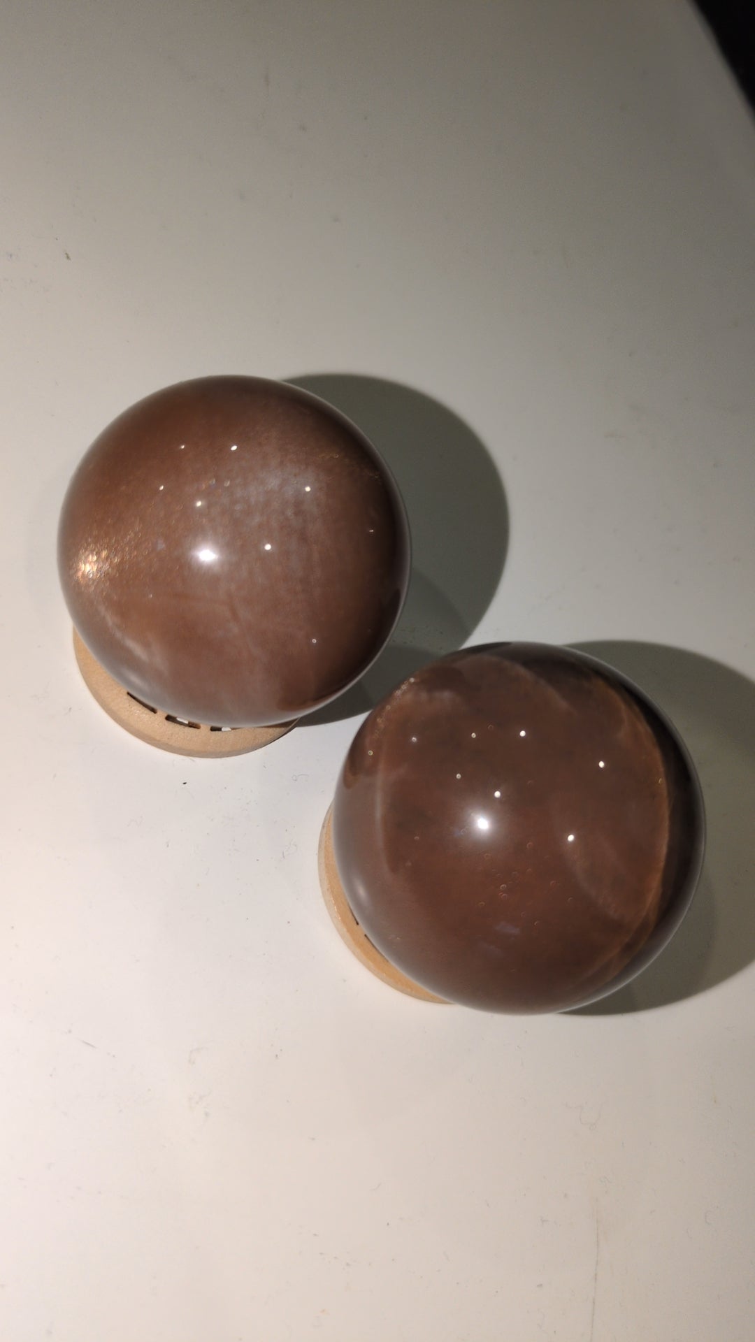 Peach moonstone and sunstone high grade spheres ✨