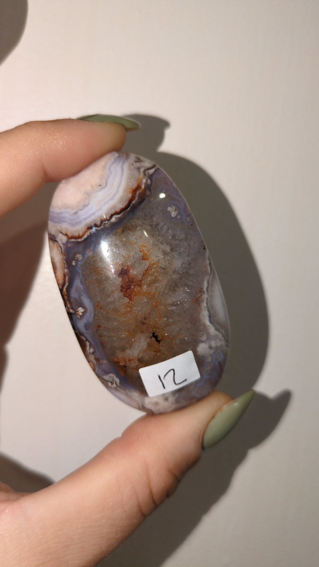 Blue flower agate Palm ✨