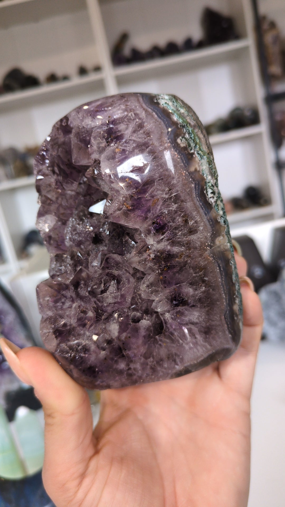 Amethyst & green jasper cut base ✨