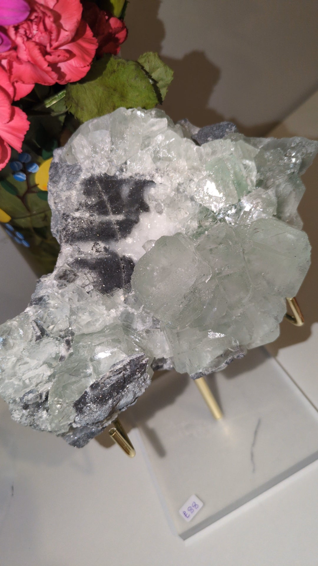 XL Green flourite on chalcedony ✨