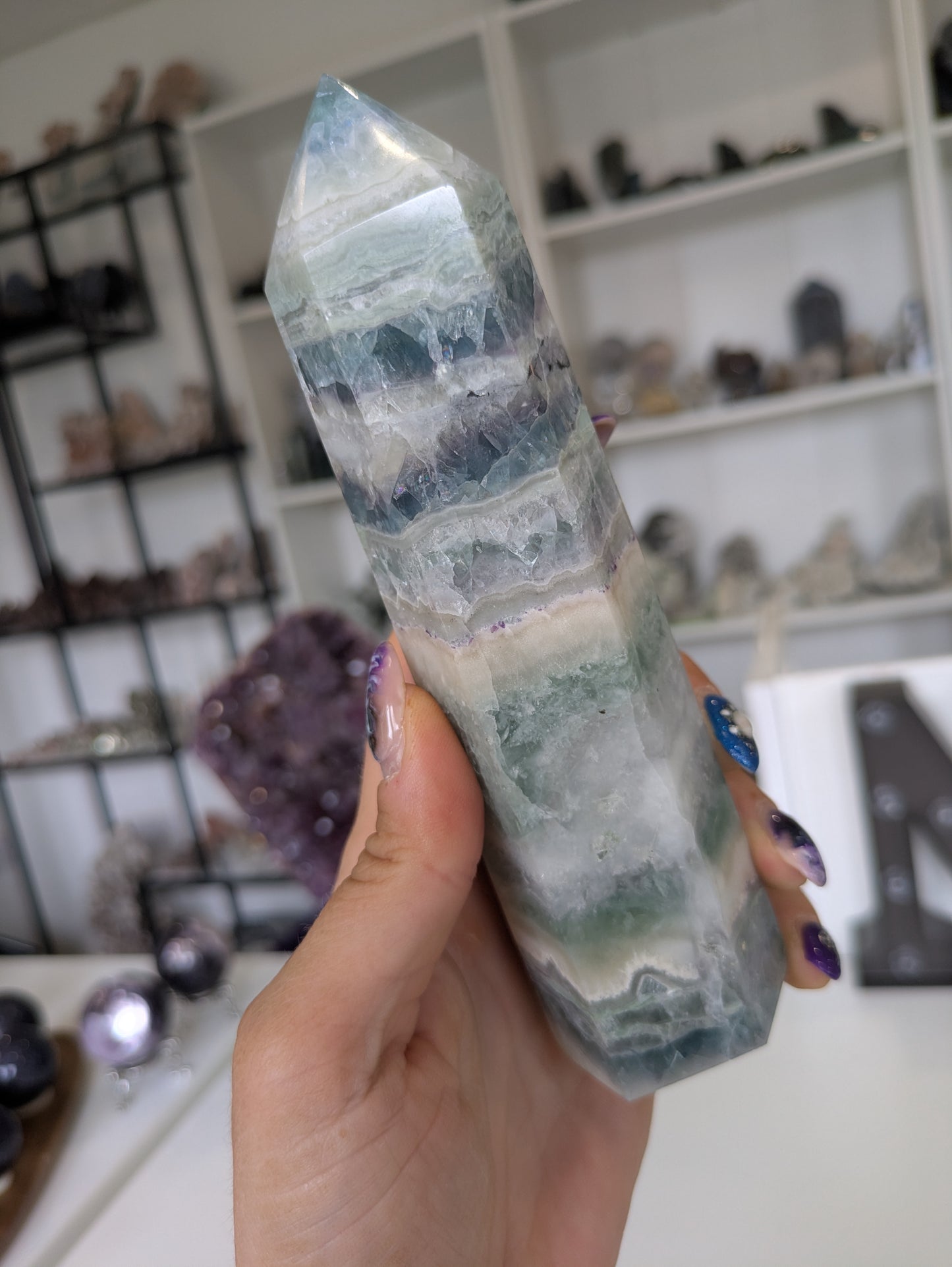 Green&blue silk flourite tower ✨ B