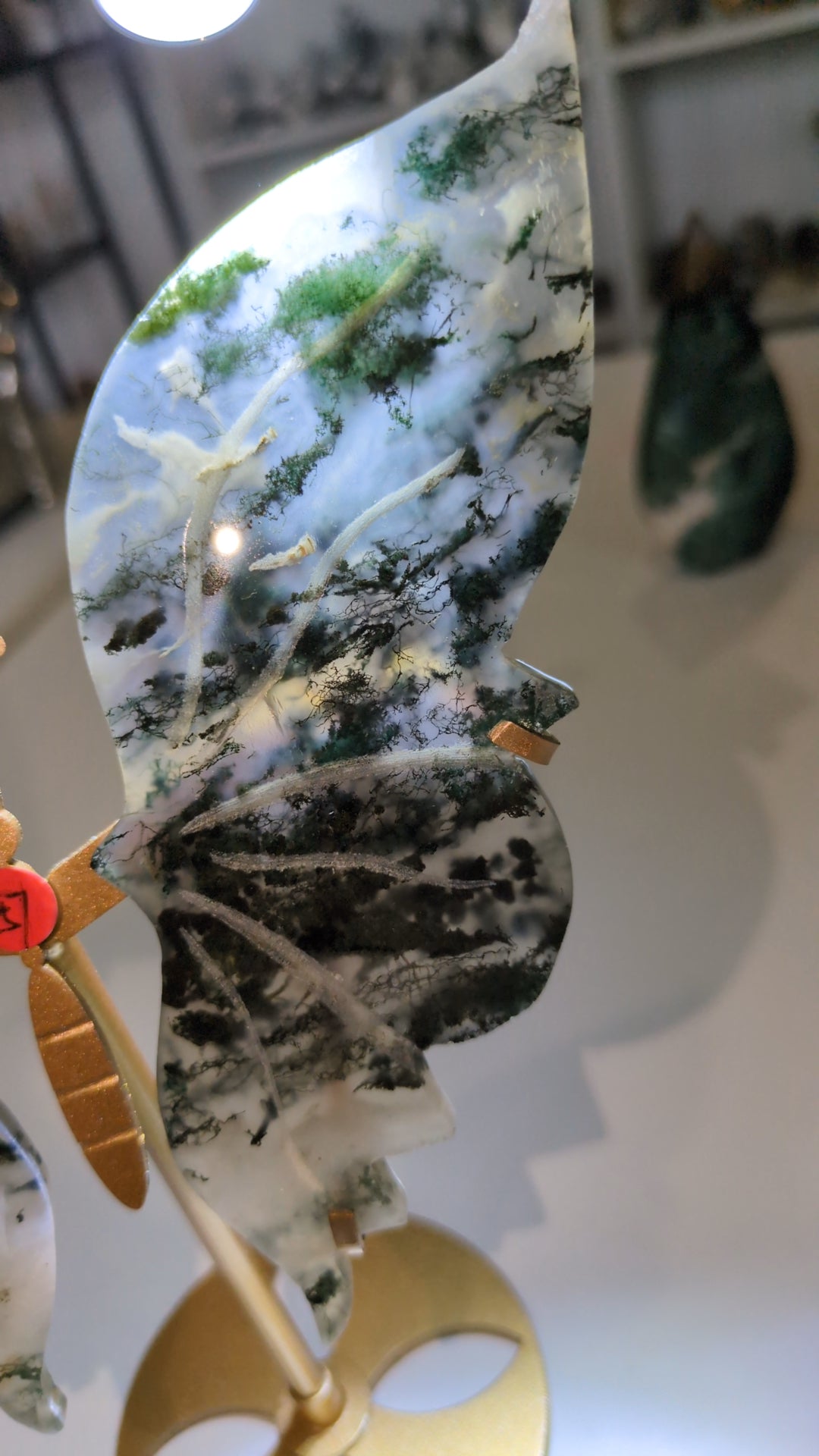 High quality moss agate wings A ✨
