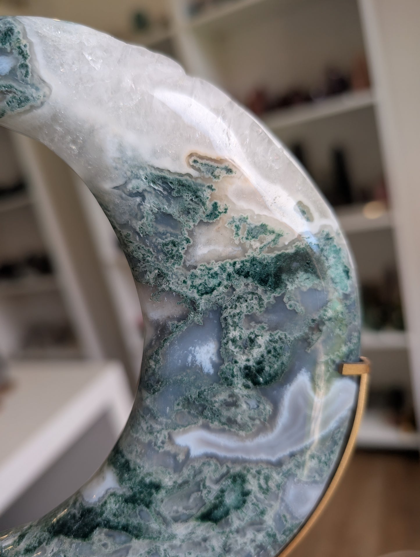 Moss agate moon 🌙 (A)