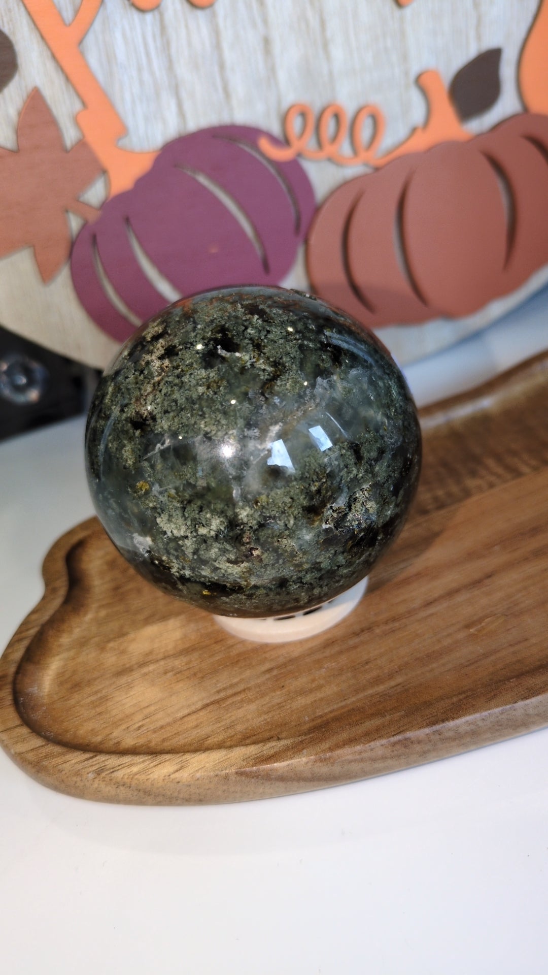 Prehnite & moss Sphere ✨