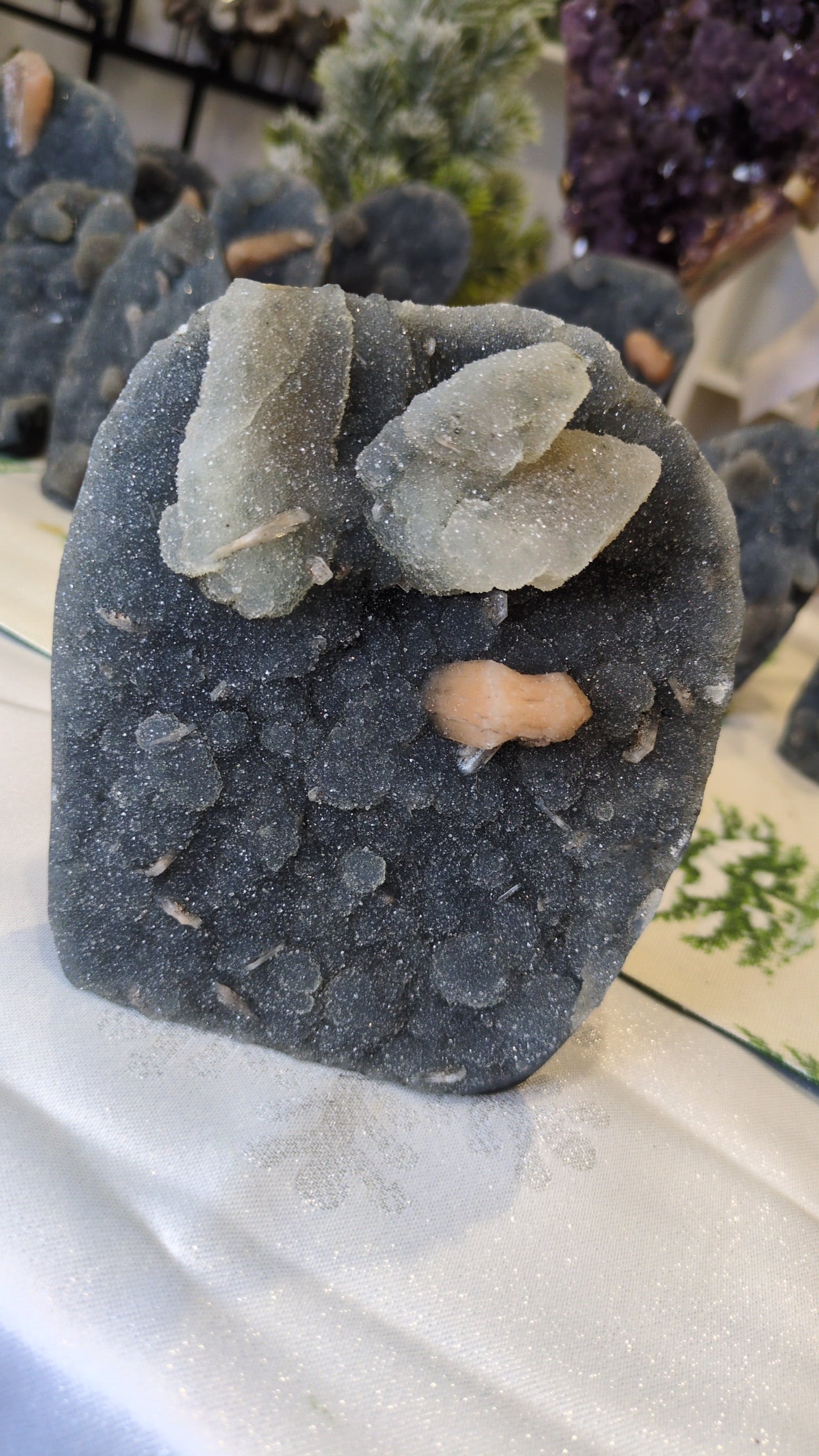Blue chalcedony with chocolate calcite ✨ ( 70)