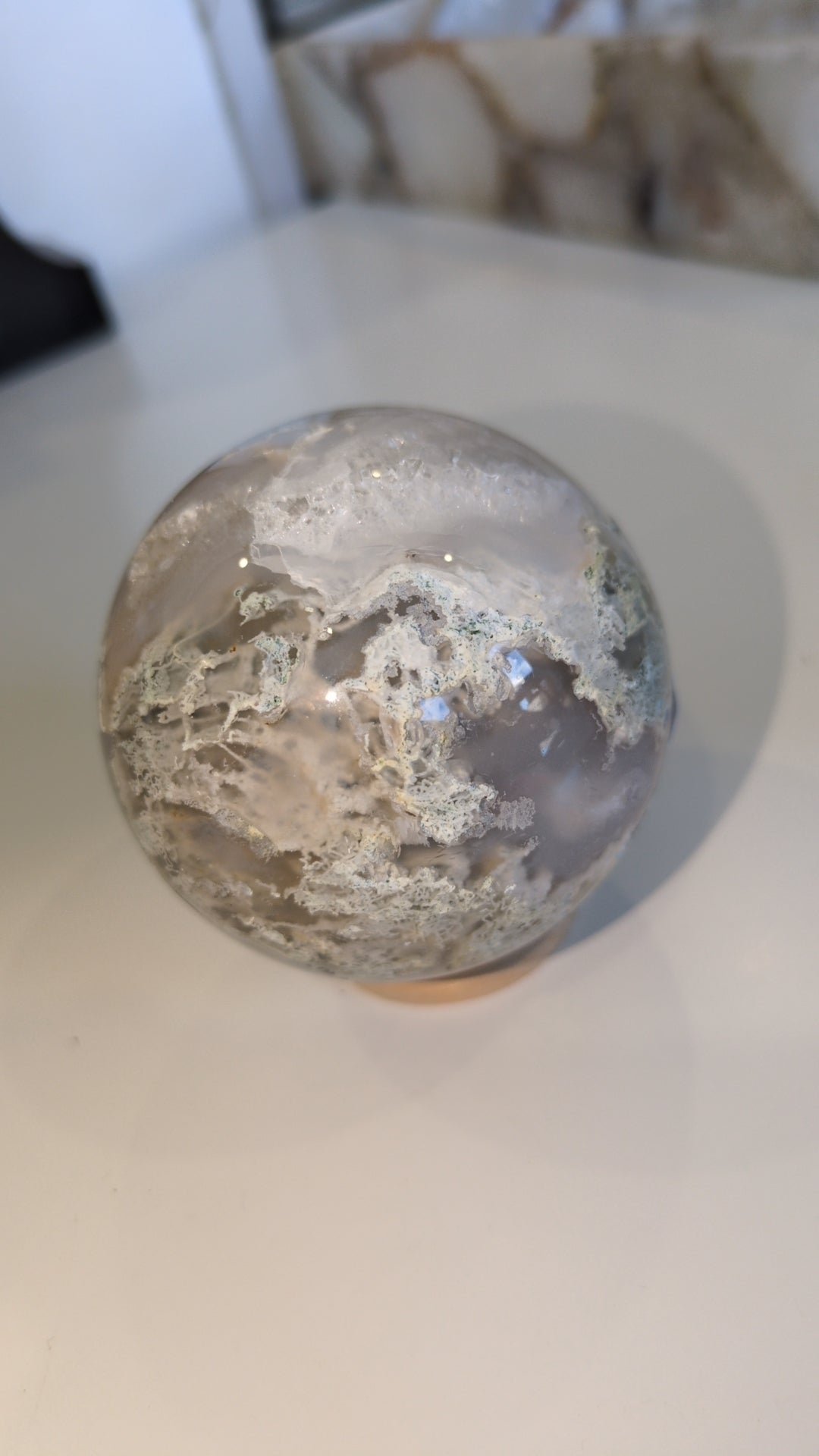 Moss agate quartz sphere ✨