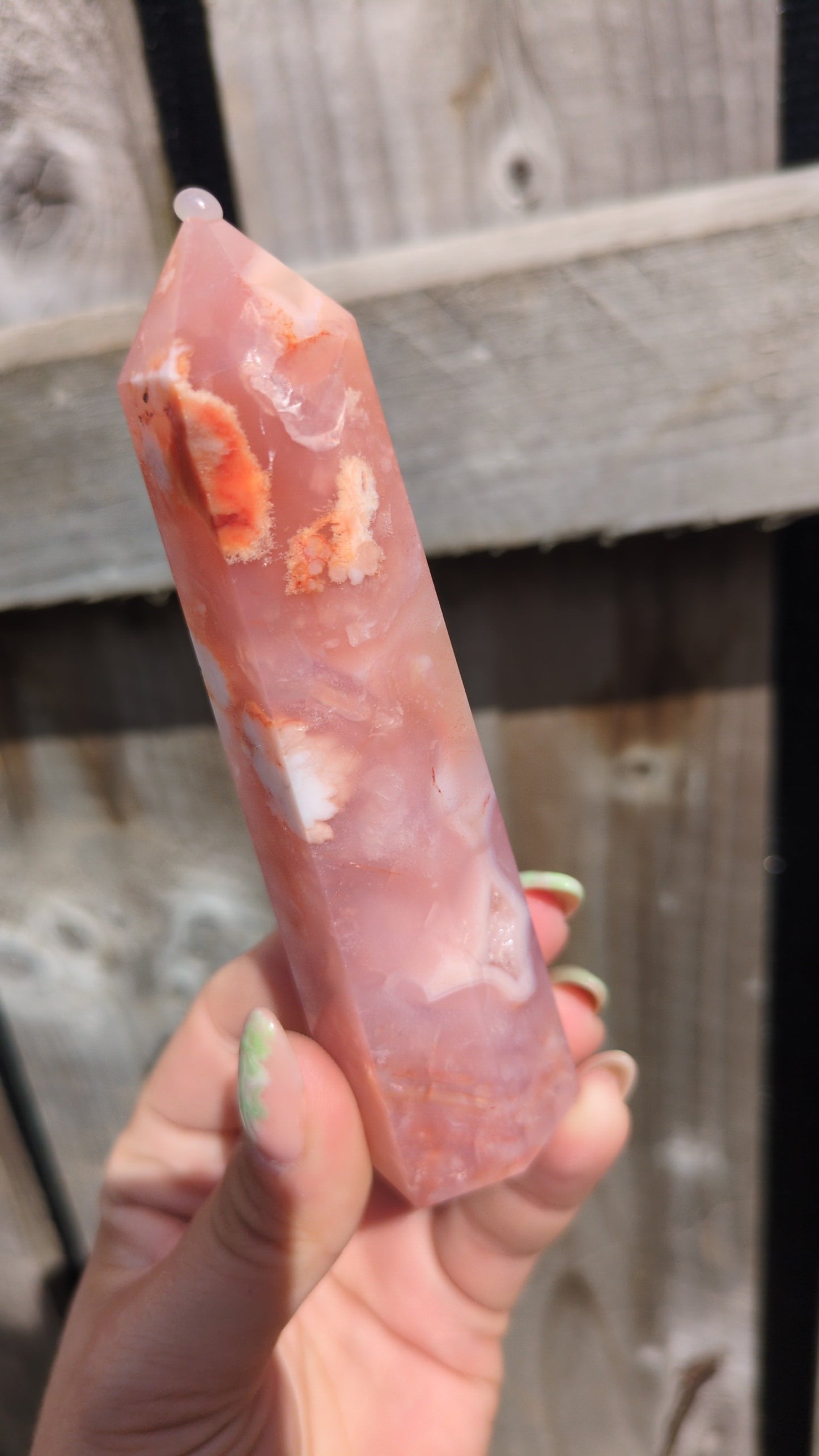 Carnealian X flower agate tower ✨B