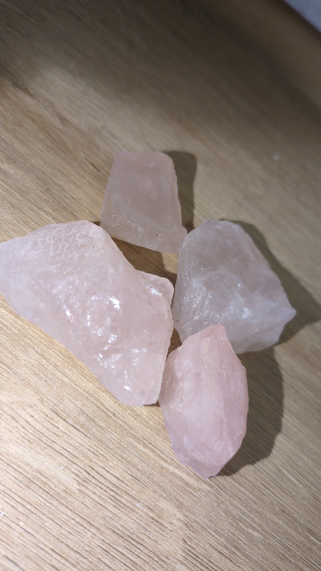Raw rose quartz chunks ✨