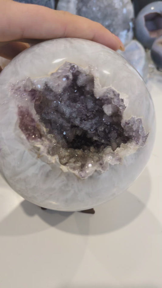 High quality sugar druzy agate& quartz sphere ✨