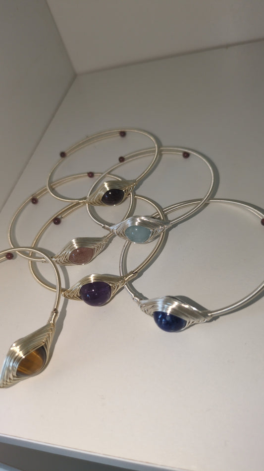 Wire wrapped bangles ✨