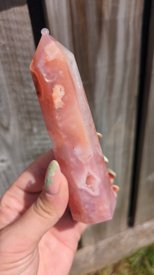 Carnealian X flower agate tower ✨B