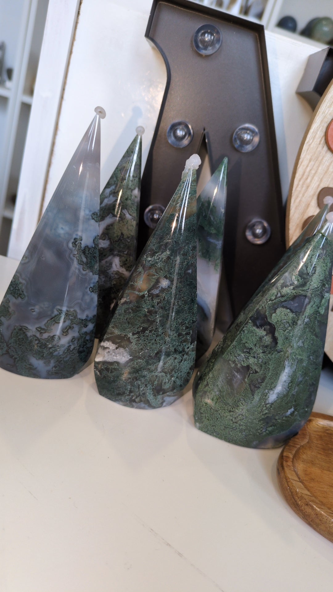 Moss agate teardrops ✨