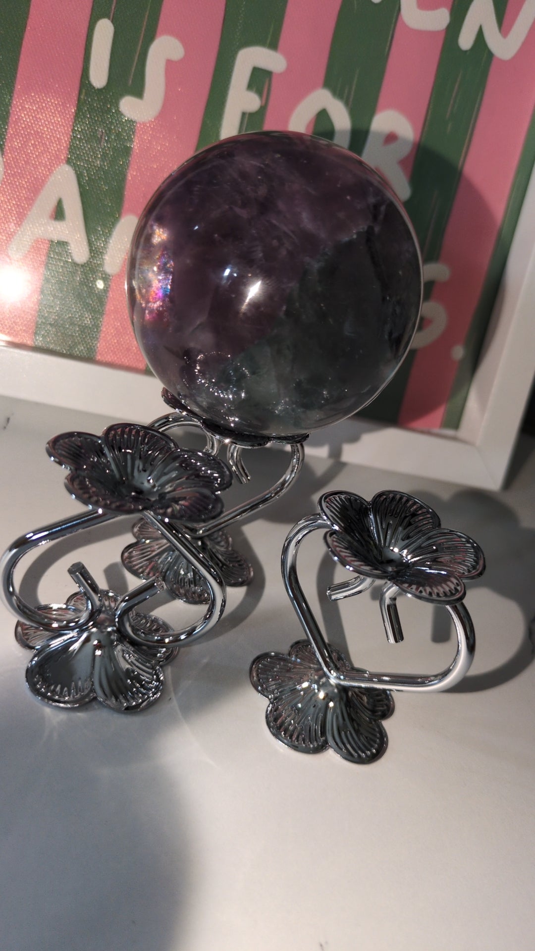 Silver daisy sphere holders ✨