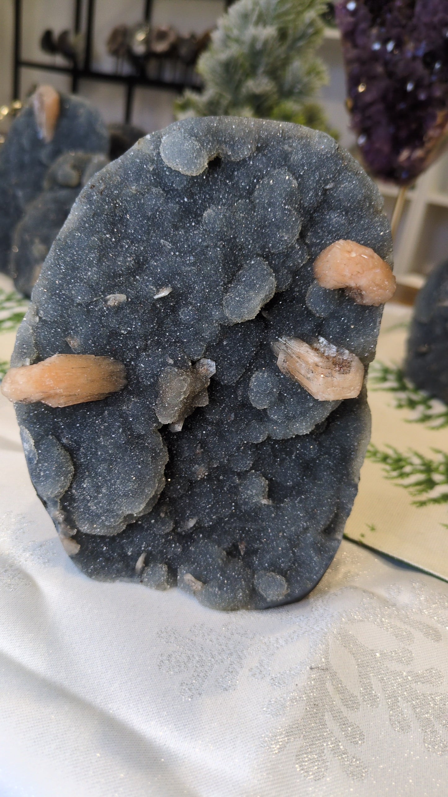 Blue chalcedony with chocolate calcite ✨ (74)