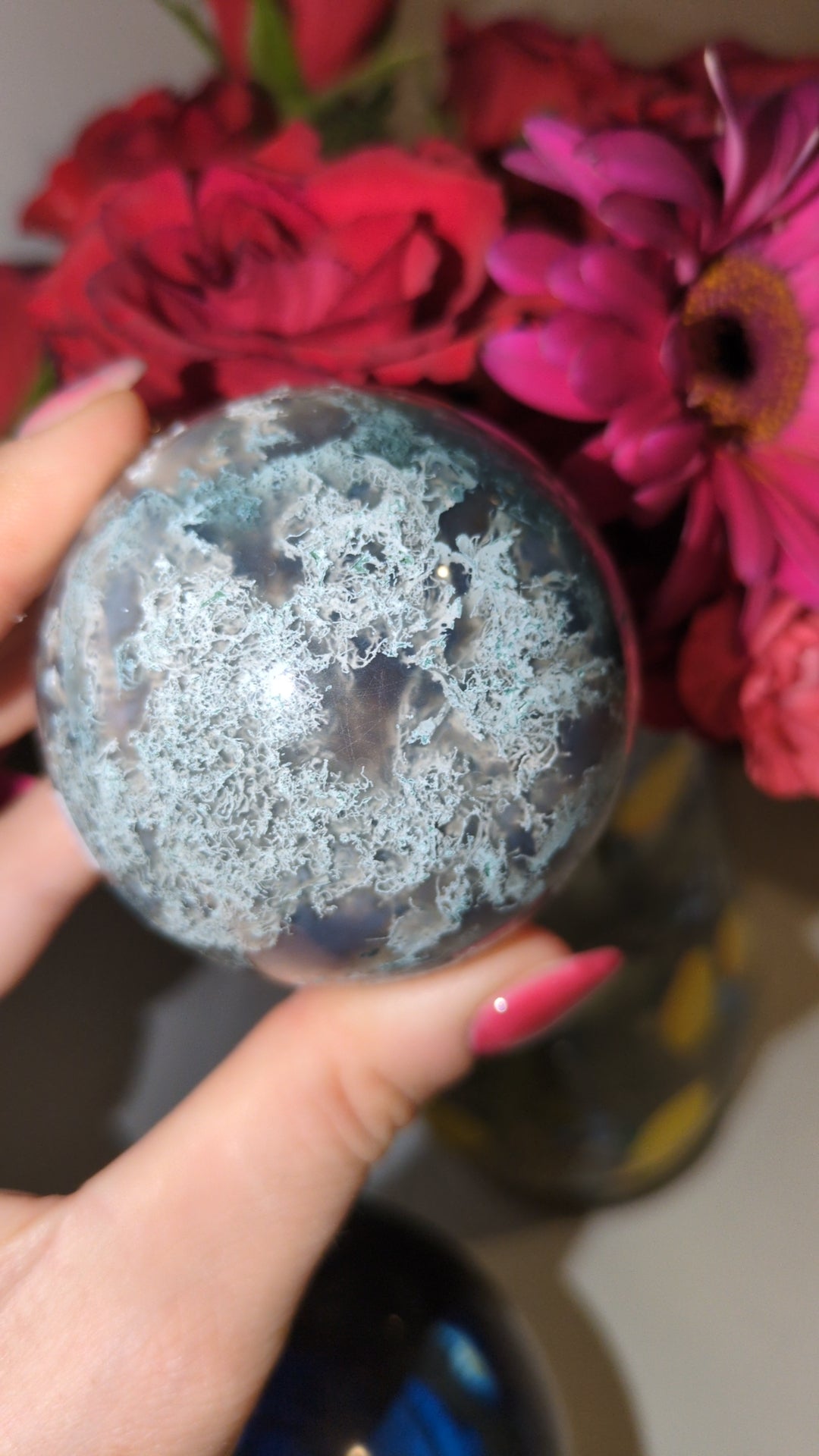 Moss agate sphere ✨ A