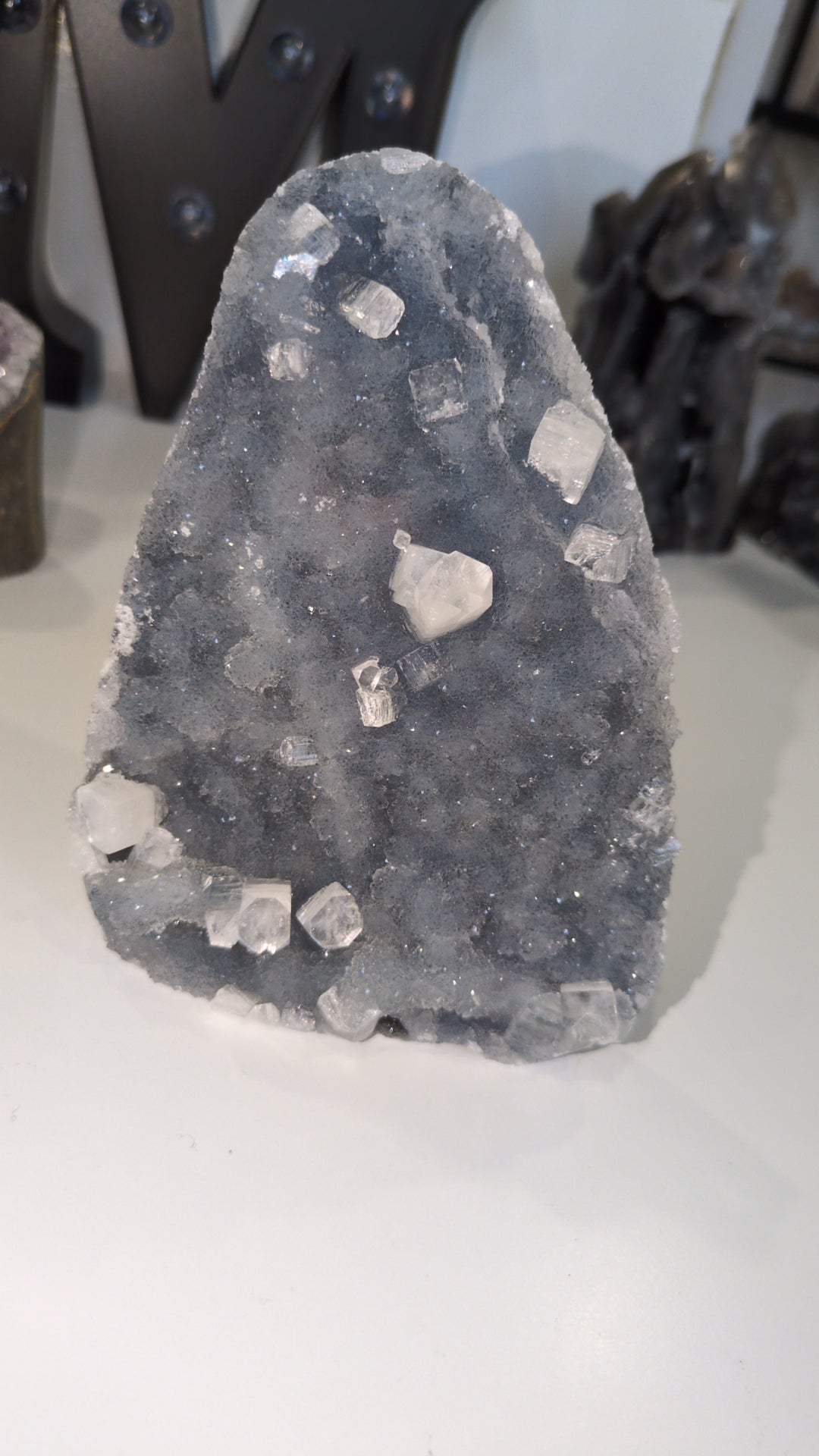 Apophyllite on blue chalcedony ✨ D