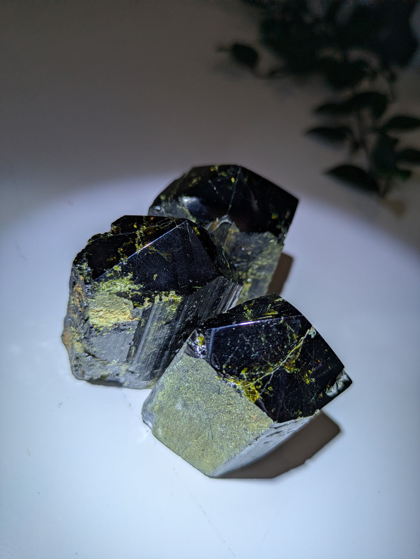 Raw green tourmaline with polished top ✨