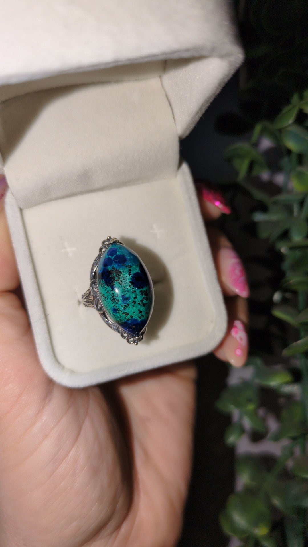 Crysocolla& azurite ring ✨
