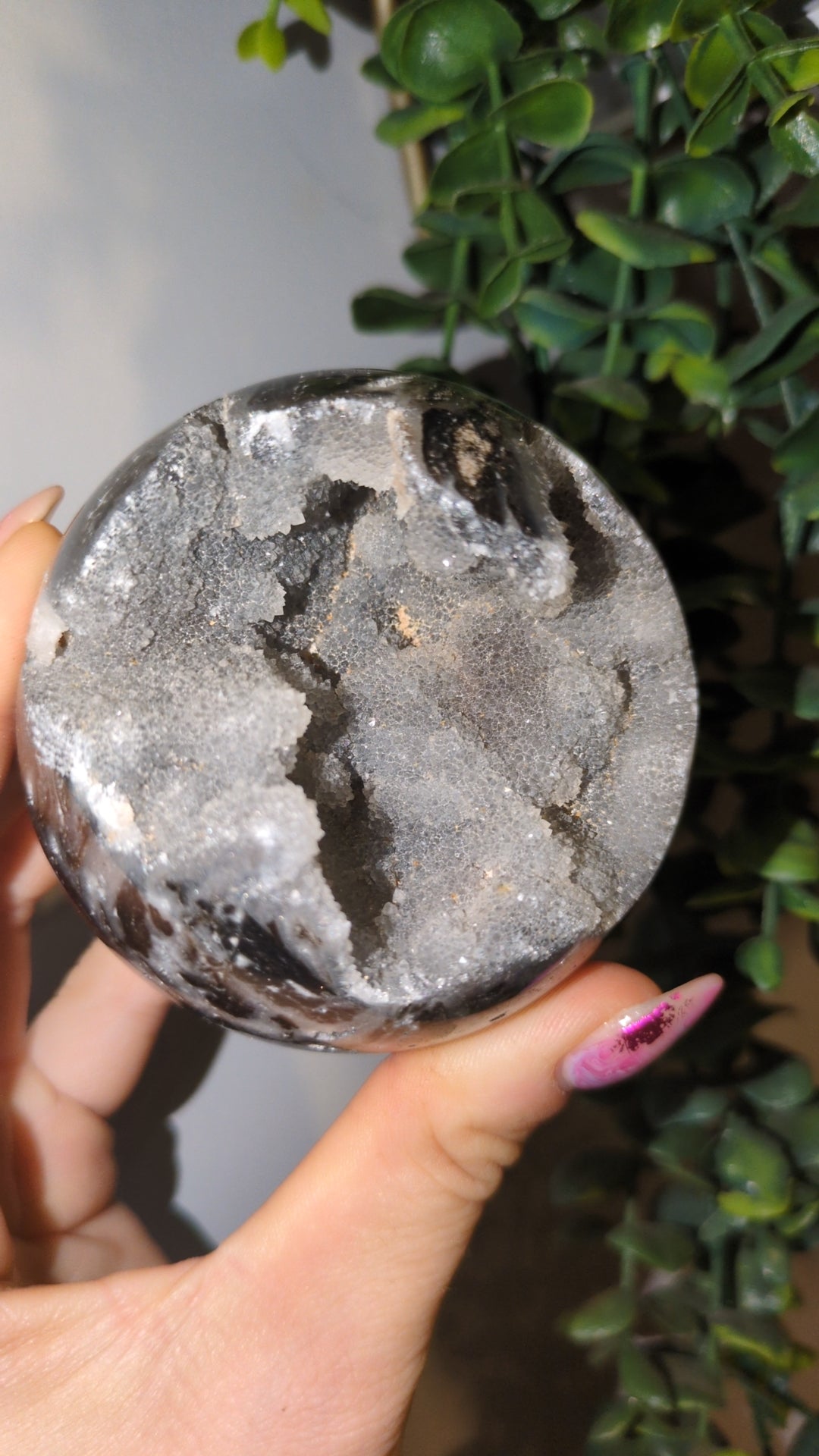 Black and grey chalcedony sphere ✨